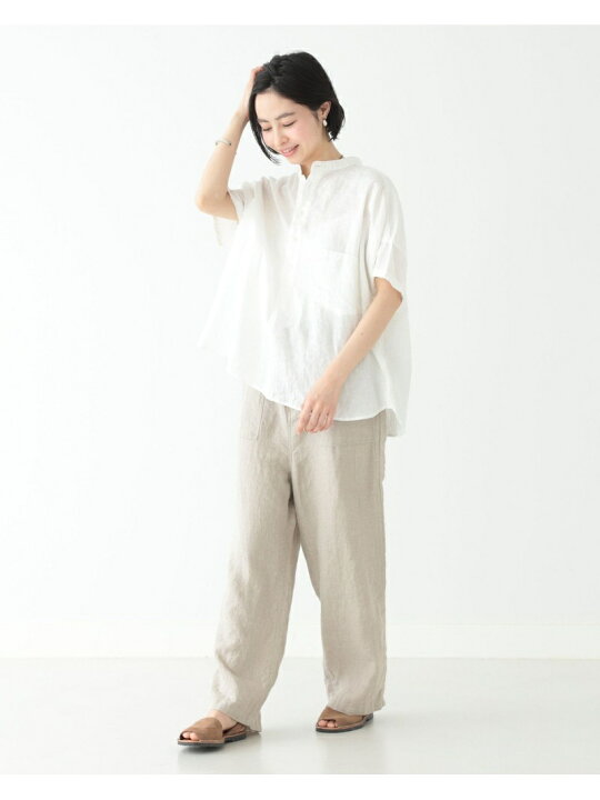 楽天市場】【SALE／50%OFF】BEAMS BOY / リネン バンドカラー プル 