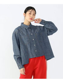 【SALE／50%OFF】麻混 シャンブレー シャツ BEAMS HEART WOMEN ビームス アウトレット トップス シャツ・ブラウス ブラック ネイビー【RBA_E】[Rakuten Fashion]