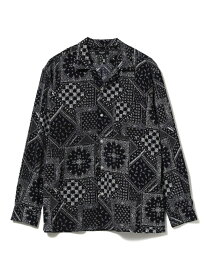 【SALE／60%OFF】BEAMS HEART / バンダナプリント オープンカラーシャツ BEAMS HEART ビームス アウトレット トップス シャツ・ブラウス ホワイト ネイビー【RBA_E】[Rakuten Fashion]