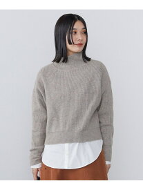 【SALE／50%OFF】ブークレニット * バンドカラーシャツ セット BEAMS HEART WOMEN ビームス アウトレット トップス ニット ベージュ ブルー【RBA_E】【送料無料】[Rakuten Fashion]