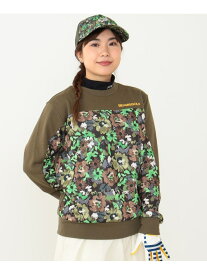 【SALE／60%OFF】＜WOMEN＞ ORANGE LABEL / フラワーカモ プリント スウェットシャツ BEAMS GOLF ORANGE LABEL ビームス アウトレット トップス スウェット・トレーナー グリーン ブラック【RBA_E】【送料無料】[Rakuten Fashion]