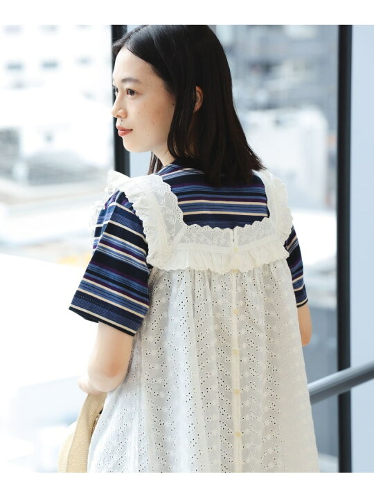 BEAMS BOY カットワーク ノースリーブ ブラウス