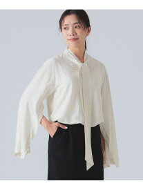 【SALE／60%OFF】レーヨンサテン ボウタイブラウス EFFE BEAMS ビームス アウトレット トップス シャツ・ブラウス ホワイト ネイビー【RBA_E】【送料無料】[Rakuten Fashion]