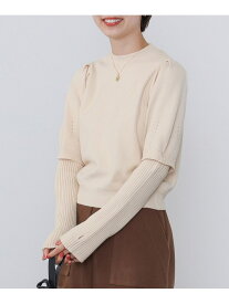 【SALE／70%OFF】アームウォーマー付き ニットプルオーバー BEAMS HEART WOMEN ビームス アウトレット トップス ニット ブラウン ブラック ホワイト【RBA_E】[Rakuten Fashion]