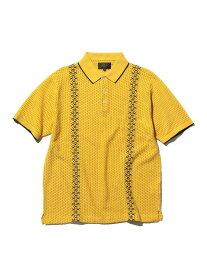 【SALE／50%OFF】ストライプ メッシュ ニット ポロシャツ BEAMS PLUS ビームス アウトレット トップス ポロシャツ ホワイト イエロー ブラック【RBA_E】【送料無料】[Rakuten Fashion]