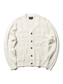 【SALE／60%OFF】ダイヤモンドメッシュ ニット カーディガン BEAMS PLUS ビームス アウトレット トップス カーディガン ベージュ ホワイト グリーン【RBA_E】【送料無料】[Rakuten Fashion]