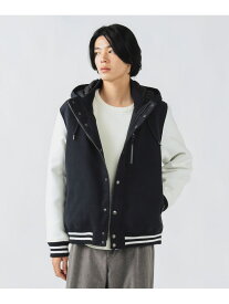 【SALE／40%OFF】フーディー スタジャン BEAMS HEART MEN ビームス アウトレット ジャケット・アウター ブルゾン・ジャンパー ブラック ネイビー【RBA_E】【送料無料】[Rakuten Fashion]