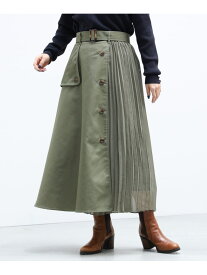 【SALE／40%OFF】プリーツミックス トレンチスカート BEAMS HEART WOMEN ビームス アウトレット スカート ロング・マキシスカート ネイビー グリーン ベージュ【RBA_E】【送料無料】[Rakuten Fashion]