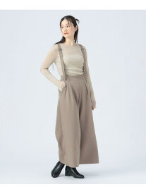 【SALE／50%OFF】サスペンダー付き ハイウエストパンツ BEAMS HEART WOMEN ビームス アウトレット パンツ その他のパンツ グレー グリーン【RBA_E】[Rakuten Fashion]