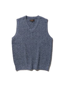 【SALE／50%OFF】コットン リネン アラン ベスト BEAMS PLUS ビームス アウトレット トップス ベスト・ジレ ネイビー ベージュ グリーン【RBA_E】【送料無料】[Rakuten Fashion]