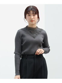 【SALE／50%OFF】ヨークレース ニットプルオーバー BEAMS HEART WOMEN ビームス アウトレット トップス ニット ピンク ホワイト ブラック【RBA_E】[Rakuten Fashion]