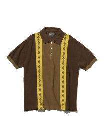 【SALE／60%OFF】ストライプ アーガイル ニット ポロシャツ BEAMS PLUS ビームス アウトレット トップス ポロシャツ グリーン ブラウン ネイビー【RBA_E】【送料無料】[Rakuten Fashion]