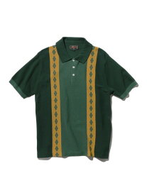 【SALE／60%OFF】ストライプ アーガイル ニット ポロシャツ BEAMS PLUS ビームス アウトレット トップス ポロシャツ グリーン ブラウン ネイビー【RBA_E】【送料無料】[Rakuten Fashion]