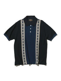 【SALE／50%OFF】ストライプ アーガイル ニット ポロシャツ BEAMS PLUS ビームス アウトレット トップス ポロシャツ グリーン ブラウン ネイビー【RBA_E】【送料無料】[Rakuten Fashion]