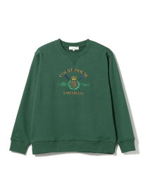 【SALE／60%OFF】B:MING by BEAMS / エンブレム 刺繍 クルーネック スウェット シャツ B:MING by BEAMS ビームス アウトレット トップス スウェット・トレーナー グリーン ネイビー【RBA_E】[Rakuten Fashion]