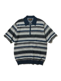 【SALE／50%OFF】ボーダー ハーフジップ ニット ポロシャツ BEAMS PLUS ビームス アウトレット トップス ポロシャツ グレー ブラウン グリーン ネイビー【RBA_E】【送料無料】[Rakuten Fashion]