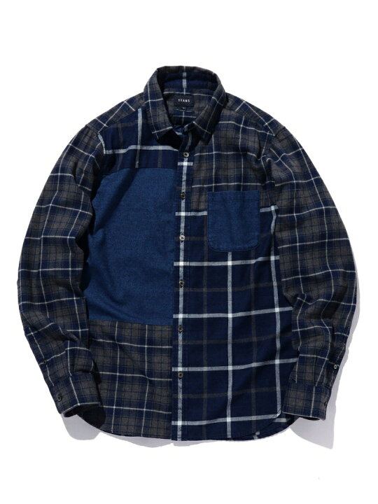 楽天市場】【SALE／50%OFF】BEAMS / インディゴ チェック 切替 シャツ 