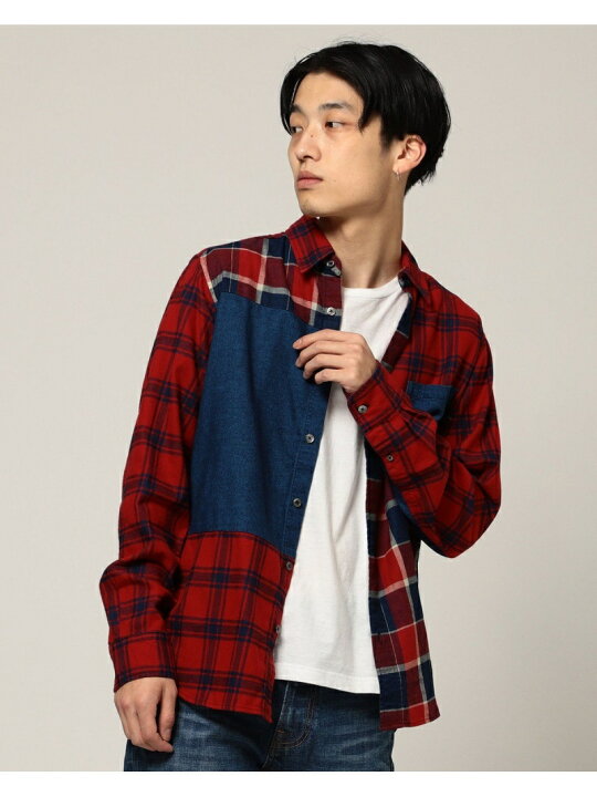 楽天市場】【SALE／50%OFF】BEAMS / インディゴ チェック 切替 シャツ 