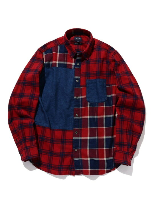 楽天市場】【SALE／50%OFF】BEAMS / インディゴ チェック 切替 シャツ 