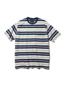 �ySALE�^50%OFF�zPocket Tee Stripe Indigo BEAMS PLUS �r�[���X �A�E�g���b�g �g�b�v�X �J�b�g�\�[�ET�V���c �l�C�r�[�yRBA_E�z�y���������z[Rakuten Fashion]