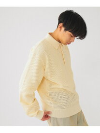 【SALE／40%OFF】BEAMS / 9ゲージ メッシュ ポロシャツ BEAMS ビームス アウトレット トップス ニット ブラック ホワイト【RBA_E】【送料無料】[Rakuten Fashion]