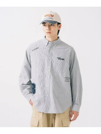 レタードワッペン オックス ロングスリーブ シャツ BEAMS HEART MEN ビームス アウトレット トップス シャツ・ブラウス ネイビー ブラック【送料無料】[Rakuten Fashion]