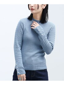 【SALE／40%OFF】変形袖ボタン リブニットプルオーバー BEAMS HEART WOMEN ビームス アウトレット トップス ニット ホワイト ブラック ブルー【RBA_E】[Rakuten Fashion]