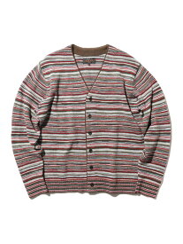 【SALE／40%OFF】Cardigan Stripe BEAMS PLUS ビームス アウトレット トップス ニット レッド オレンジ【RBA_E】【送料無料】[Rakuten Fashion]