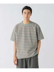 【SALE／50%OFF】クイックドライ ボーダーTシャツ BEAMS HEART MEN ビームス アウトレット トップス カットソー・Tシャツ グリーン ブルー【RBA_E】[Rakuten Fashion]