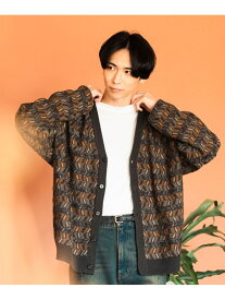 【SALE／60%OFF】レトロ ジャカード カーディガン BEAMS HEART MEN ビームス アウトレット トップス カーディガン ブラック グレー カーキグリーン【RBA_E】[Rakuten Fashion]