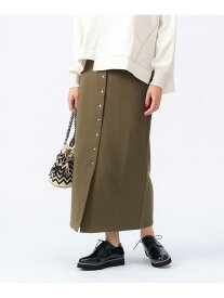 【SALE／50%OFF】フロントボタン 裏毛 タイトスカート BEAMS HEART WOMEN ビームス アウトレット スカート その他のスカート グレー グリーン【RBA_E】[Rakuten Fashion]