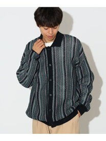 【SALE／60%OFF】ストライプ 襟付き カーディガン BEAMS HEART MEN ビームス アウトレット トップス カーディガン ブラック グリーン【RBA_E】[Rakuten Fashion]