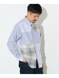 【SALE／30%OFF】チェック柄 切り替え ボタンシャツ BEAMS HEART MEN ビームス アウトレット トップス シャツ・ブラウス グレー【RBA_E】【送料無料】[Rakuten Fashion]