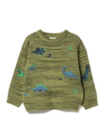 【SALE／60%OFF】BEAMS mini / ダイナソー ニットプルオーバー(90~150cm) BEAMS mini ビームス アウトレット トップス ニット グリーン ネイビー【RBA_E】[Rakuten Fashion]