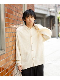 【SALE／60%OFF】襟付き ニット カーディガン BEAMS HEART MEN ビームス アウトレット トップス カーディガン ブラック ホワイト【RBA_E】[Rakuten Fashion]