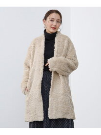 【SALE／40%OFF】ノーカラー ボア コート BEAMS HEART WOMEN ビームス アウトレット ジャケット・アウター その他のジャケット・アウター ベージュ ブラウン【RBA_E】【送料無料】[Rakuten Fashion]
