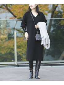 【SALE／50%OFF】Vネック ロング ニットワンピース BEAMS HEART WOMEN ビームス アウトレット ワンピース・ドレス ワンピース ピンク カーキグリーン ブラック【RBA_E】[Rakuten Fashion]