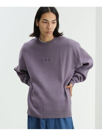 【SALE／60%OFF】ダブル ジャカード ロゴ刺繍 ニット BEAMS HEART MEN ビームス アウトレット トップス ニット パープル グリーン【RBA_E】[Rakuten Fashion]