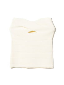 【SALE／70%OFF】リブ ツイスト ビスチェ Ray BEAMS ビームス アウトレット トップス ニット ブラック ホワイト【RBA_E】[Rakuten Fashion]