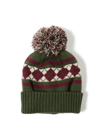 【SALE／40%OFF】アーガイル ポンポン ワッチ キャップ BEAMS ビームス アウトレット 帽子 ニット帽・ビーニー ブラウン ブラック グリーン ネイビー【RBA_E】[Rakuten Fashion]