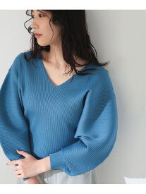 【SALE／60%OFF】リブ ドルマン Vネック プルオーバー Demi-Luxe BEAMS ビームス アウトレット トップス ニット ブラック ホワイト ブルー【RBA_E】【送料無料】[Rakuten Fashion]