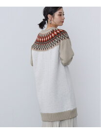 【SALE／40%OFF】ジャカードニット コンビ ワンピース BEAMS HEART WOMEN ビームス アウトレット ワンピース・ドレス その他のワンピース・ドレス ブラック ホワイト グレー【RBA_E】【送料無料】[Rakuten Fashion]
