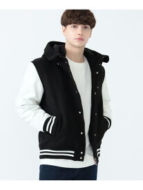 【SALE／40%OFF】メルトン フード スタジャン BEAMS HEART MEN ビームス アウトレット ジャケット・アウター スタジャン・スカジャン ベージュ ネイビー ブラック【RBA_E】【送料無料】[Rakuten Fashion]