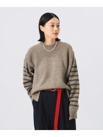【SALE／30%OFF】ボーダー スリーブ プルオーバー BEAMS BOY ビームス アウトレット トップス ニット ベージュ ネイビー【RBA_E】【送料無料】[Rakuten Fashion]