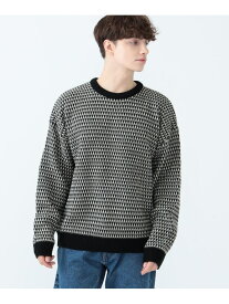 【SALE／30%OFF】ポップコーン編み クルーネック ニット BEAMS HEART MEN ビームス アウトレット トップス ニット ネイビー ブラック【RBA_E】【送料無料】[Rakuten Fashion]