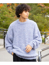 【SALE／60%OFF】シャギー メランジ クルーネック ニット BEAMS HEART MEN ビームス アウトレット トップス ニット ブルー グリーン【RBA_E】[Rakuten Fashion]