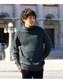 【SALE／70%OFF】ケーブル編 タートルネック ニット BEAMS HEART MEN ビームス アウトレット トップス ニット レッド ホワイト ブルー グリーン【RBA_E】[Rakuten Fashion]