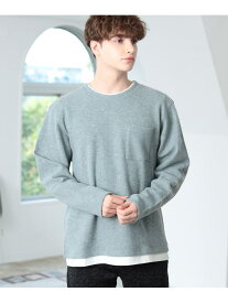 【SALE／40%OFF】起毛 フェイクレイヤー ロングスリーブ Tシャツ BEAMS HEART MEN ビームス アウトレット トップス カットソー・Tシャツ グレー ベージュ ネイビー グリーン【RBA_E】[Rakuten Fashion]