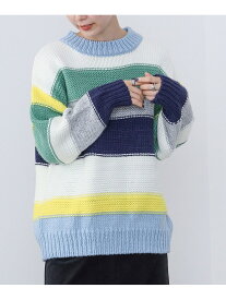 【SALE／40%OFF】カラフル マルチボーダーニット BEAMS HEART WOMEN ビームス アウトレット トップス ニット ブルー ホワイト【RBA_E】[Rakuten Fashion]