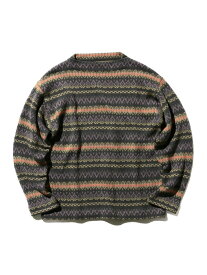 【SALE／60%OFF】BEAMS PLUS / フェアアイル ジャカード ストライプ ボートネック ニット BEAMS PLUS ビームス アウトレット トップス ニット グリーン ブラック ベージュ ホワイト【RBA_E】【送料無料】[Rakuten Fashion]
